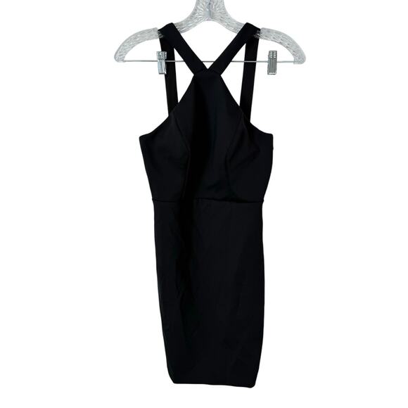 Aidan by Aidan Mattox Caged Back Black Short Dress Size 0 - Picture 1 of 7